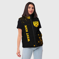 Женский жилет West Ham - gold gradient вертикально, цвет: 3D-черный — фото 2