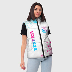Женский жилет Benfica neon gradient style вертикально, цвет: 3D-черный — фото 2
