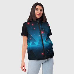 Женский жилет Пирамиды в космосе абстракции, цвет: 3D-красный — фото 2