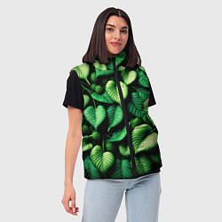 Женский жилет Зеленые листья и мох, цвет: 3D-светло-серый — фото 2