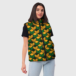 Женский жилет Узор на хаори томиоки, цвет: 3D-черный — фото 2