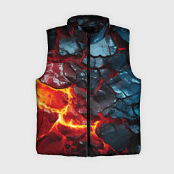 Женский жилет Темная огненная плитка, цвет: 3D-черный