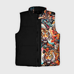 Женский жилет Тату ирезуми дракона тигр лис и самурай