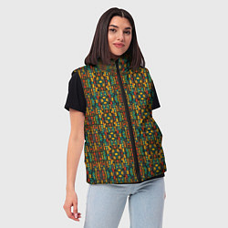 Женский жилет Яркий африканский узор, цвет: 3D-черный — фото 2