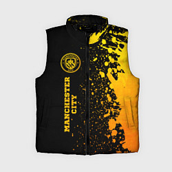 Женский жилет Manchester City - gold gradient по-вертикали, цвет: 3D-черный