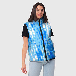 Женский жилет Бело-голубой полосатый, цвет: 3D-светло-серый — фото 2