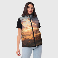 Женский жилет Вечерний закат - аниме, цвет: 3D-черный — фото 2
