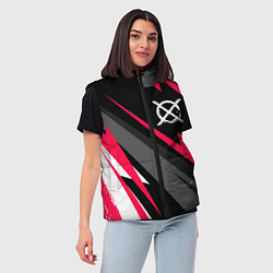 Женский жилет CreepyPasta electro lines, цвет: 3D-черный — фото 2