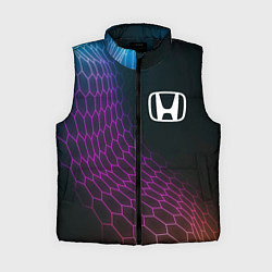 Женский жилет Honda neon hexagon, цвет: 3D-черный