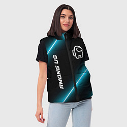 Женский жилет Among Us неоновые лампы, цвет: 3D-черный — фото 2