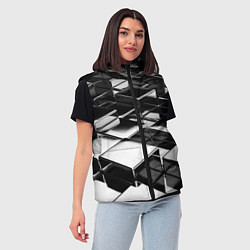 Женский жилет Хромированная абстракция, цвет: 3D-красный — фото 2