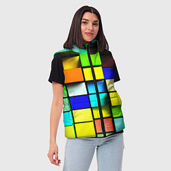Женский жилет Оптические кубы, цвет: 3D-красный — фото 2