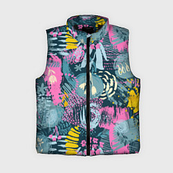 Женский жилет Акварельная абстракция узор, цвет: 3D-черный