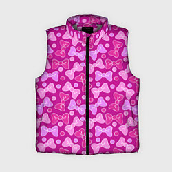 Женский жилет Розовые бантики, цвет: 3D-светло-серый