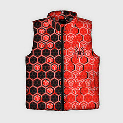 Женский жилет Техно-киберпанк шестиугольники красный и чёрный с, цвет: 3D-светло-серый