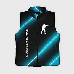Женский жилет Counter Strike неоновые лампы, цвет: 3D-черный