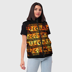 Женский жилет Кокопелли - танцы в огне, цвет: 3D-черный — фото 2