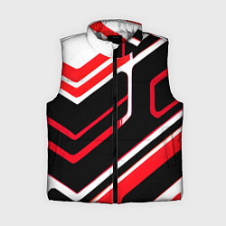 Женский жилет Бело-красные линии на чёрном фоне