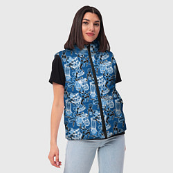 Женский жилет Африканские барабанщицы, цвет: 3D-черный — фото 2