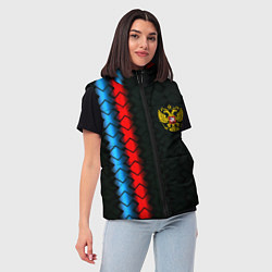 Женский жилет Россия спорт герб, цвет: 3D-светло-серый — фото 2