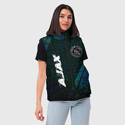 Женский жилет Ajax glitch blue, цвет: 3D-черный — фото 2