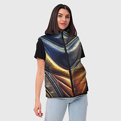 Женский жилет Футуристический текстурный костюм из кожи, цвет: 3D-черный — фото 2