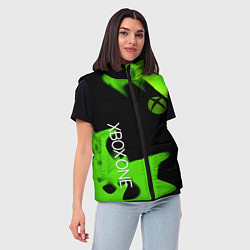 Женский жилет Xbox one green flame, цвет: 3D-светло-серый — фото 2