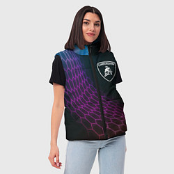 Женский жилет Lamborghini neon hexagon, цвет: 3D-черный — фото 2