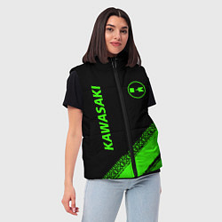 Женский жилет Kawasaki - logo, цвет: 3D-красный — фото 2