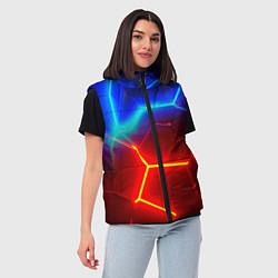 Женский жилет Красные плиты с ярким светом, цвет: 3D-черный — фото 2