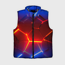 Женский жилет Светящиеся лавой неоновые плиты в разломе, цвет: 3D-светло-серый