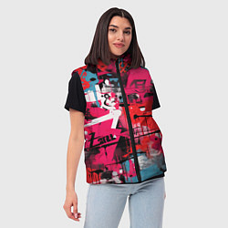 Женский жилет Красное граффити, цвет: 3D-светло-серый — фото 2