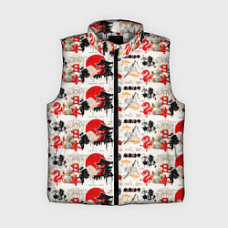 Женский жилет Японские символы и элементы культуры