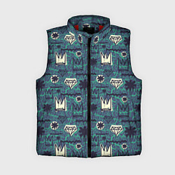 Женский жилет Граффити корона с бриллиантами, цвет: 3D-красный