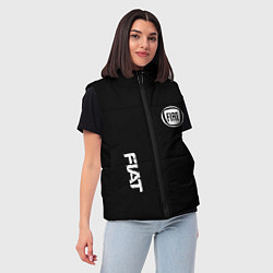 Женский жилет FIAT logo white auto, цвет: 3D-светло-серый — фото 2
