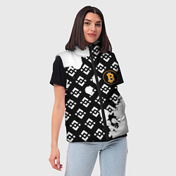 Женский жилет Bitcoin pattern binance, цвет: 3D-красный — фото 2