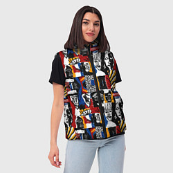 Женский жилет Лица и узоры, цвет: 3D-черный — фото 2