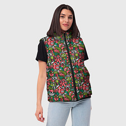 Женский жилет Человечки с длинными носами, цвет: 3D-красный — фото 2