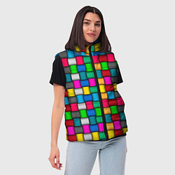 Женский жилет Разноцветное переплетение, цвет: 3D-светло-серый — фото 2