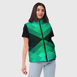 Женский жилет Изумрудная мозаика, цвет: 3D-черный — фото 2