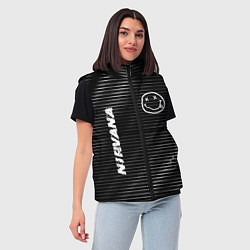 Женский жилет Nirvana metal rock lines, цвет: 3D-черный — фото 2