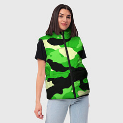 Женский жилет Зелёный камуфляж текстура, цвет: 3D-светло-серый — фото 2