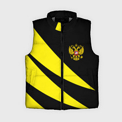 Женский жилет Россия текстура жёлтый, цвет: 3D-светло-серый