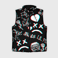 Женский жилет Lil Peep logo glitch, цвет: 3D-светло-серый