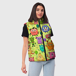 Женский жилет Цветные монстрики, цвет: 3D-красный — фото 2
