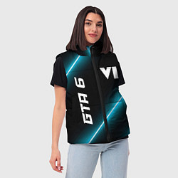 Женский жилет GTA 6 неоновые лампы, цвет: 3D-черный — фото 2