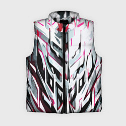 Женский жилет Хаотичная красно-белая абстракция, цвет: 3D-черный