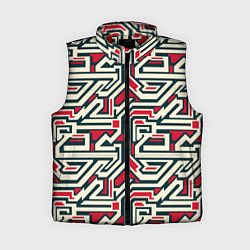 Женский жилет Лабиринтовые зигзаги, цвет: 3D-красный