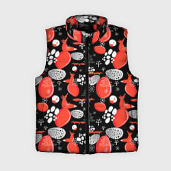 Женский жилет Лисицы паттерн цветной, цвет: 3D-черный