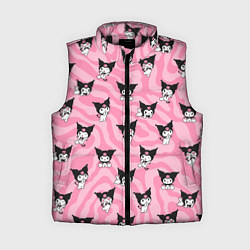 Женский жилет Розовый паттерн Куроми, цвет: 3D-черный